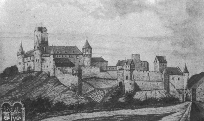 Beilsteiner Burg nach Merian vor ihrer Zerstörung 1689